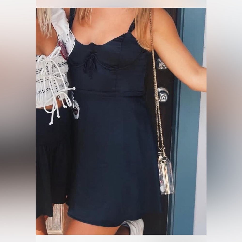 For Love & Lemons black silk dress